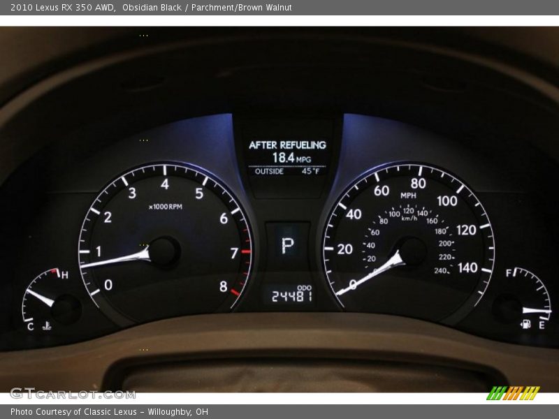 Obsidian Black / Parchment/Brown Walnut 2010 Lexus RX 350 AWD