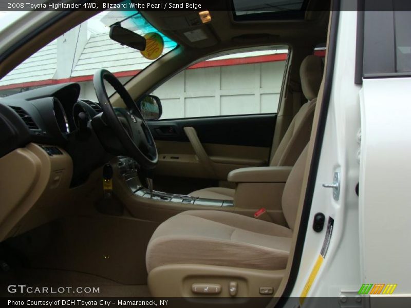 Blizzard White Pearl / Sand Beige 2008 Toyota Highlander 4WD