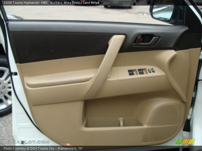 Blizzard White Pearl / Sand Beige 2008 Toyota Highlander 4WD