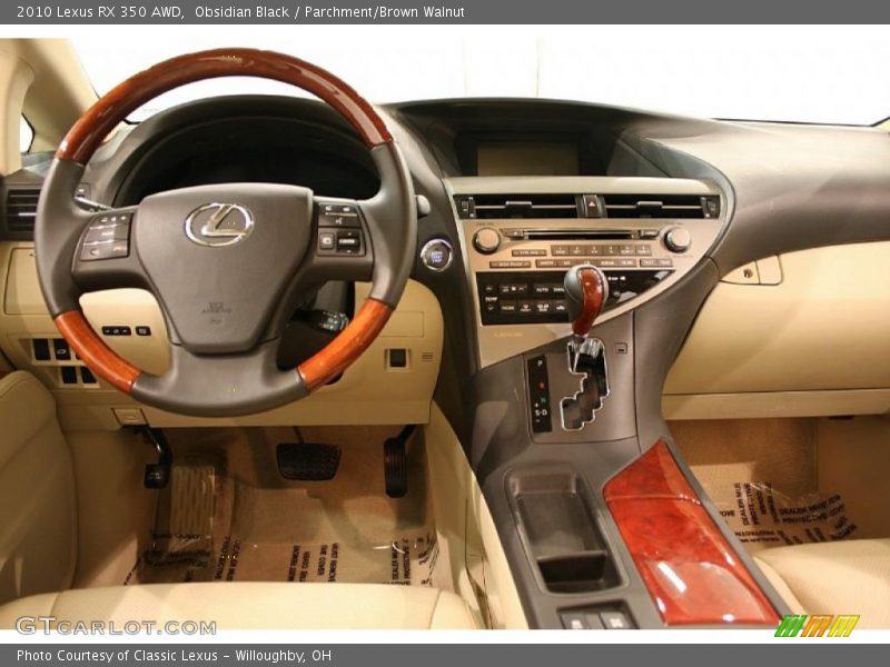 Obsidian Black / Parchment/Brown Walnut 2010 Lexus RX 350 AWD