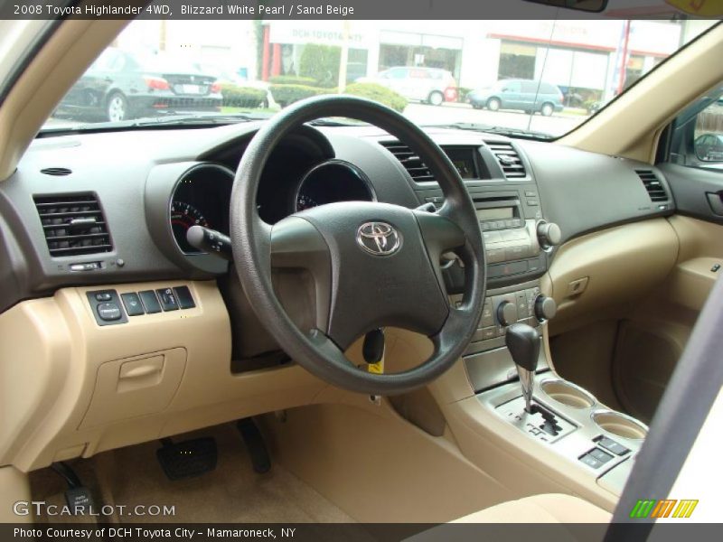 Blizzard White Pearl / Sand Beige 2008 Toyota Highlander 4WD