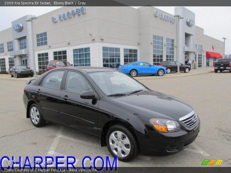 Ebony Black / Gray 2009 Kia Spectra EX Sedan