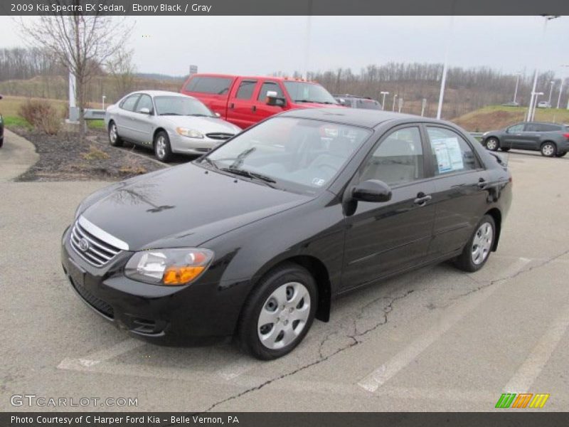 Ebony Black / Gray 2009 Kia Spectra EX Sedan