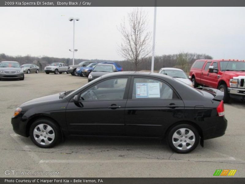 Ebony Black / Gray 2009 Kia Spectra EX Sedan