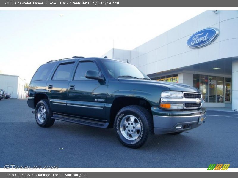 Dark Green Metallic / Tan/Neutral 2003 Chevrolet Tahoe LT 4x4
