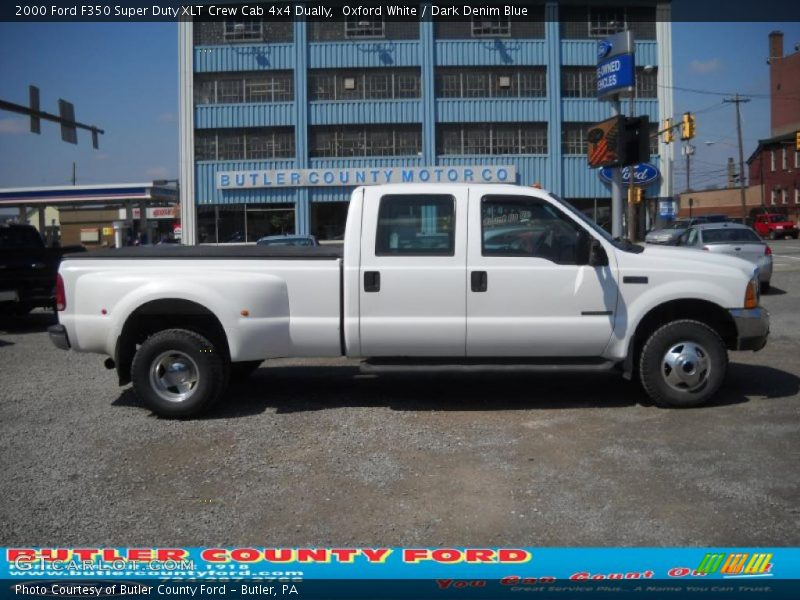 Oxford White / Dark Denim Blue 2000 Ford F350 Super Duty XLT Crew Cab 4x4 Dually