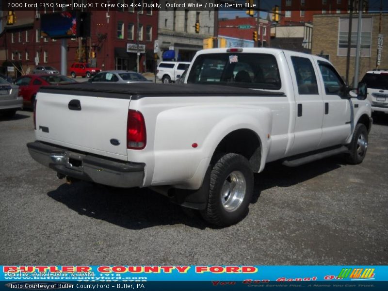 Oxford White / Dark Denim Blue 2000 Ford F350 Super Duty XLT Crew Cab 4x4 Dually
