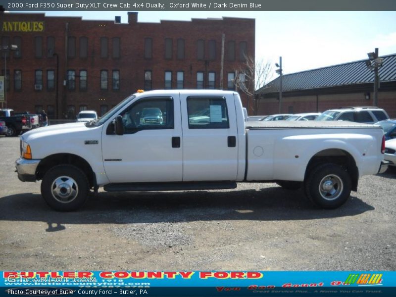 Oxford White / Dark Denim Blue 2000 Ford F350 Super Duty XLT Crew Cab 4x4 Dually