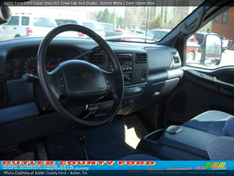 Oxford White / Dark Denim Blue 2000 Ford F350 Super Duty XLT Crew Cab 4x4 Dually