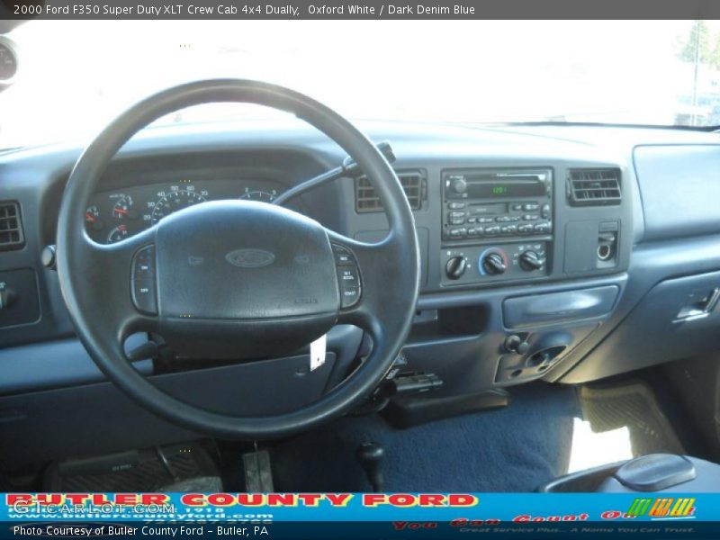 Oxford White / Dark Denim Blue 2000 Ford F350 Super Duty XLT Crew Cab 4x4 Dually