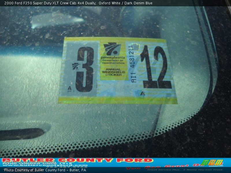 Oxford White / Dark Denim Blue 2000 Ford F350 Super Duty XLT Crew Cab 4x4 Dually