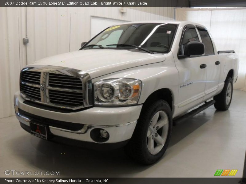 Bright White / Khaki Beige 2007 Dodge Ram 1500 Lone Star Edition Quad Cab