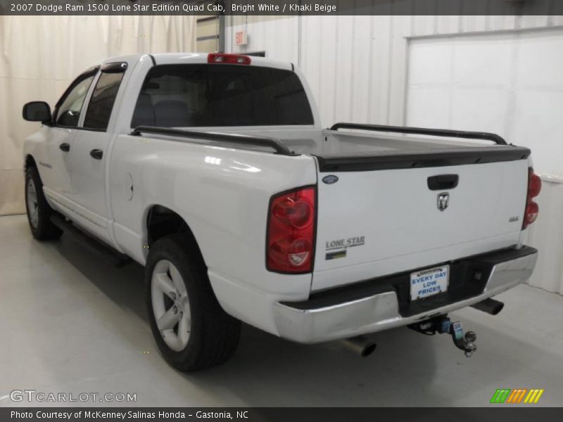Bright White / Khaki Beige 2007 Dodge Ram 1500 Lone Star Edition Quad Cab