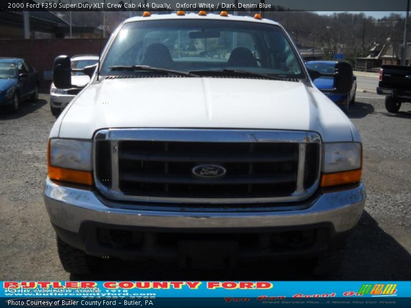 Oxford White / Dark Denim Blue 2000 Ford F350 Super Duty XLT Crew Cab 4x4 Dually