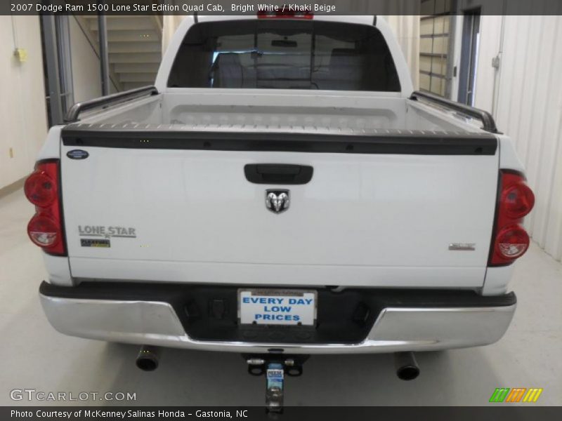 Bright White / Khaki Beige 2007 Dodge Ram 1500 Lone Star Edition Quad Cab