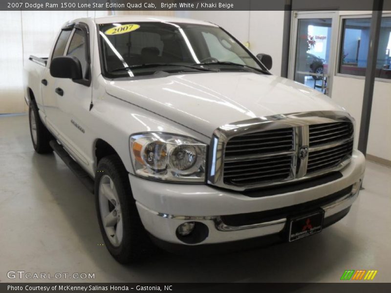 Bright White / Khaki Beige 2007 Dodge Ram 1500 Lone Star Edition Quad Cab