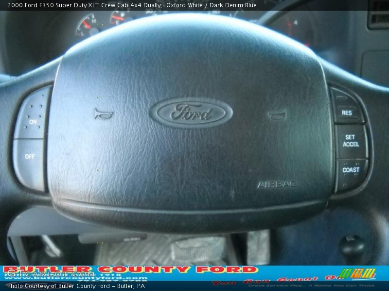 Oxford White / Dark Denim Blue 2000 Ford F350 Super Duty XLT Crew Cab 4x4 Dually