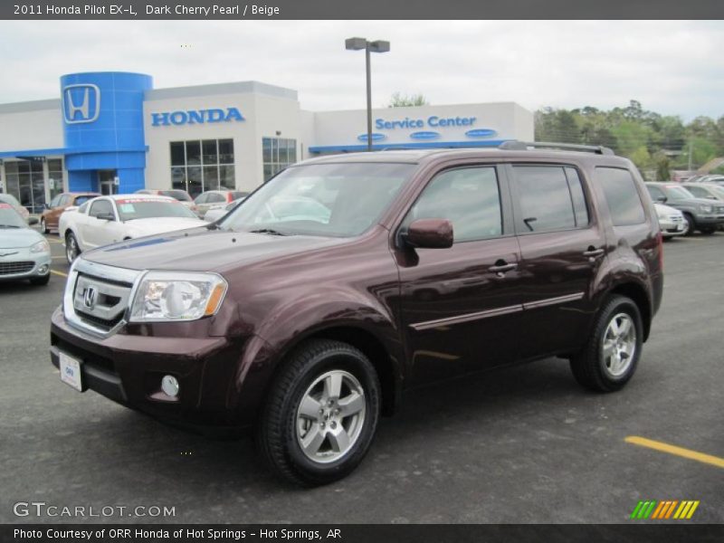 Dark Cherry Pearl / Beige 2011 Honda Pilot EX-L