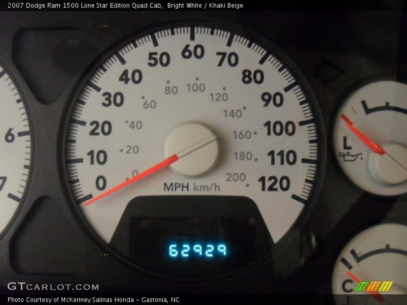 Bright White / Khaki Beige 2007 Dodge Ram 1500 Lone Star Edition Quad Cab