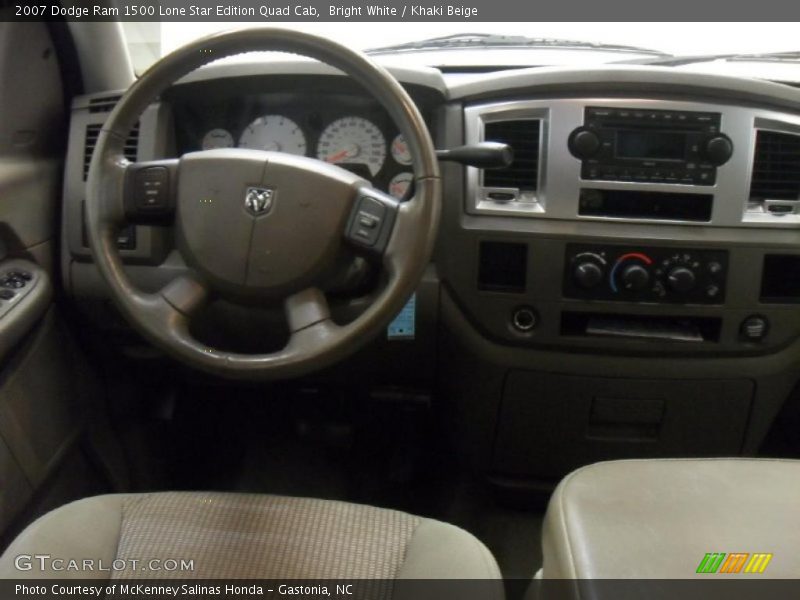 Bright White / Khaki Beige 2007 Dodge Ram 1500 Lone Star Edition Quad Cab