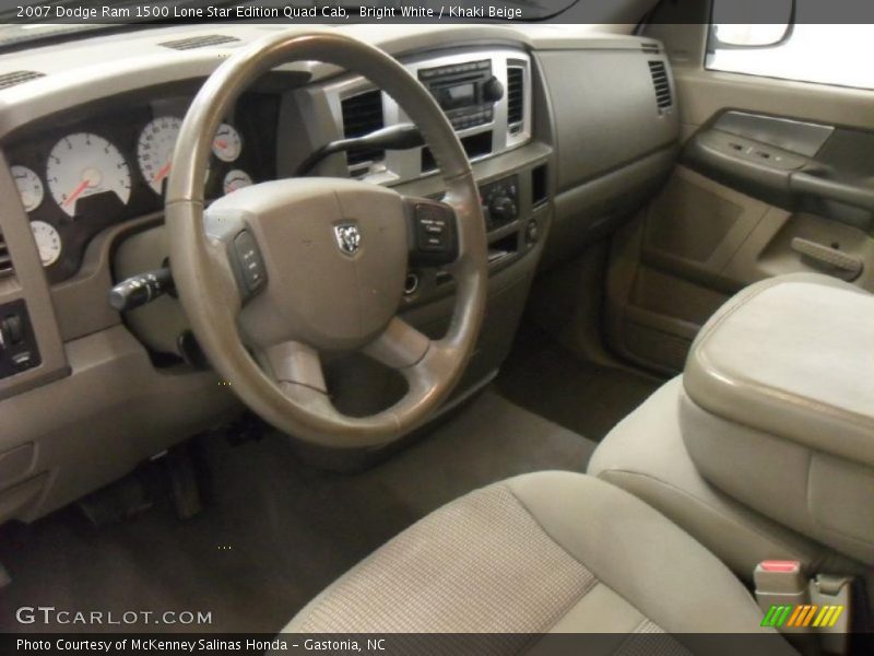 Bright White / Khaki Beige 2007 Dodge Ram 1500 Lone Star Edition Quad Cab