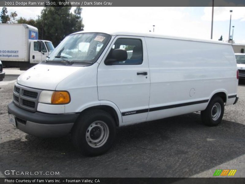 Bright White / Dark Slate Gray 2001 Dodge Ram Van 1500
