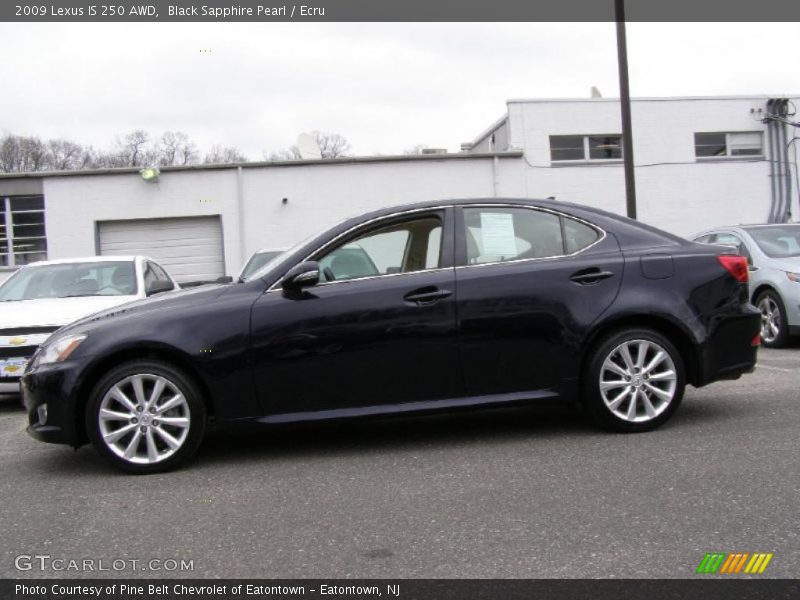 Black Sapphire Pearl / Ecru 2009 Lexus IS 250 AWD