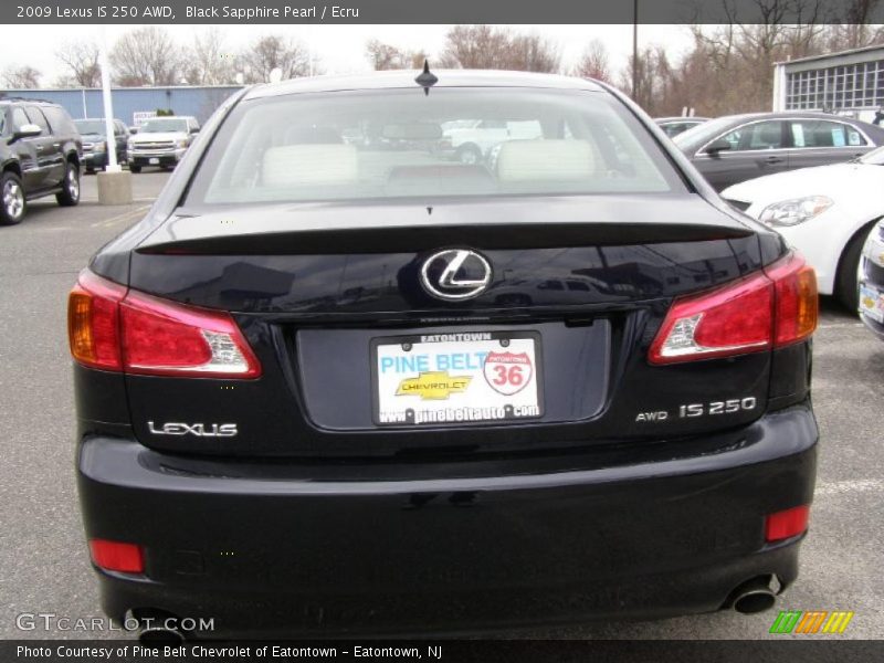 Black Sapphire Pearl / Ecru 2009 Lexus IS 250 AWD