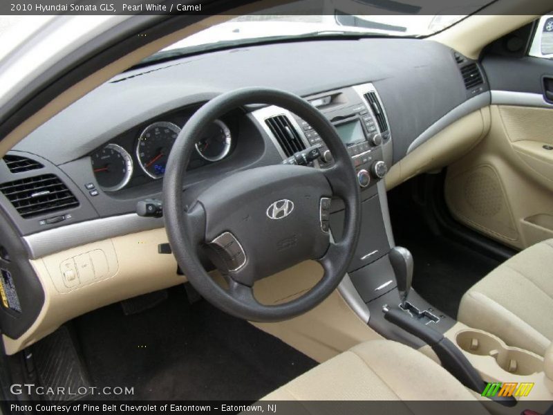 Pearl White / Camel 2010 Hyundai Sonata GLS