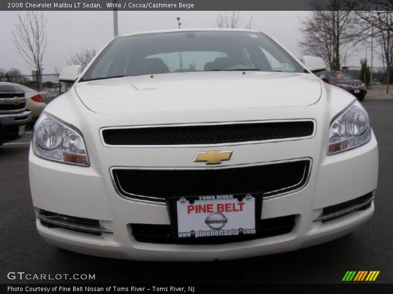 White / Cocoa/Cashmere Beige 2008 Chevrolet Malibu LT Sedan