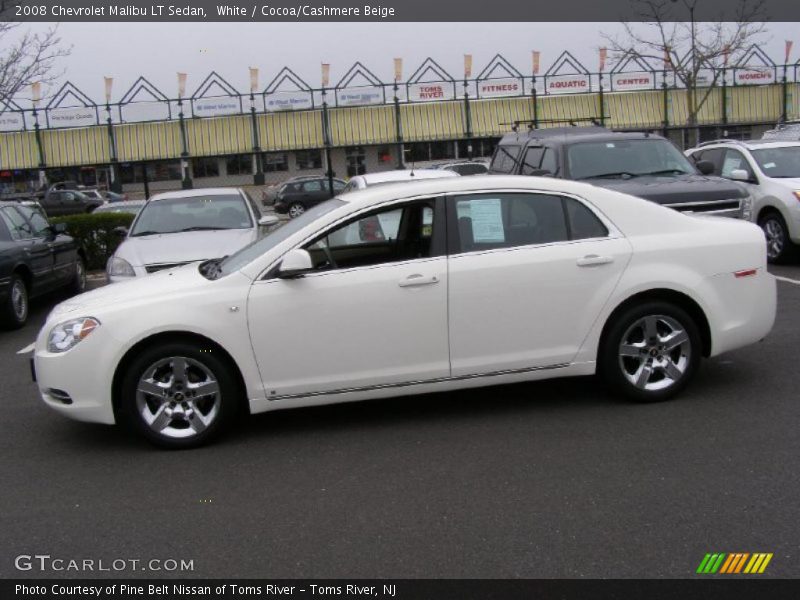 White / Cocoa/Cashmere Beige 2008 Chevrolet Malibu LT Sedan