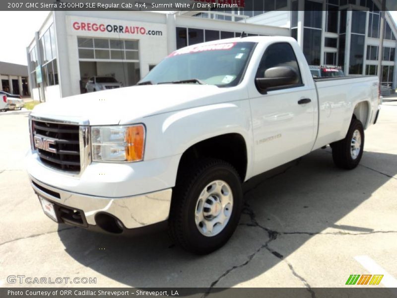 Summit White / Dark Titanium 2007 GMC Sierra 2500HD SLE Regular Cab 4x4