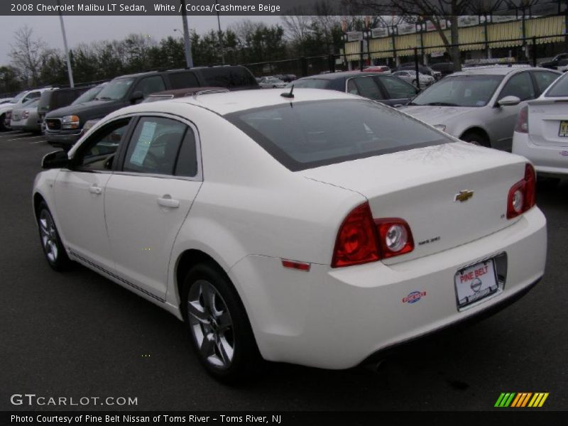 White / Cocoa/Cashmere Beige 2008 Chevrolet Malibu LT Sedan