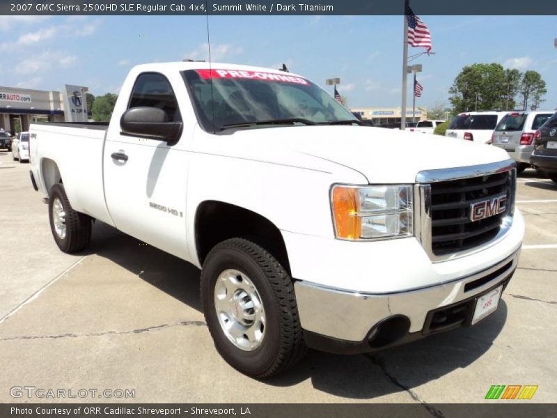 Summit White / Dark Titanium 2007 GMC Sierra 2500HD SLE Regular Cab 4x4