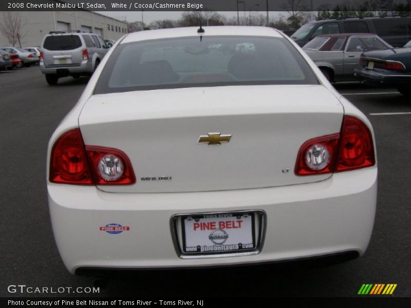 White / Cocoa/Cashmere Beige 2008 Chevrolet Malibu LT Sedan