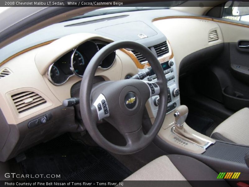 White / Cocoa/Cashmere Beige 2008 Chevrolet Malibu LT Sedan