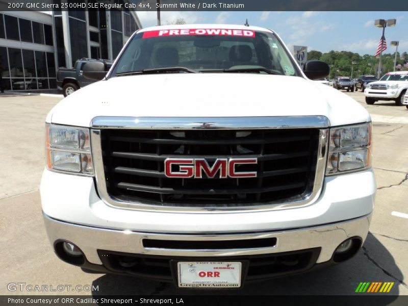 Summit White / Dark Titanium 2007 GMC Sierra 2500HD SLE Regular Cab 4x4