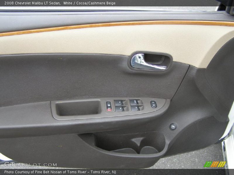 White / Cocoa/Cashmere Beige 2008 Chevrolet Malibu LT Sedan