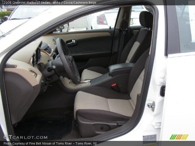 White / Cocoa/Cashmere Beige 2008 Chevrolet Malibu LT Sedan