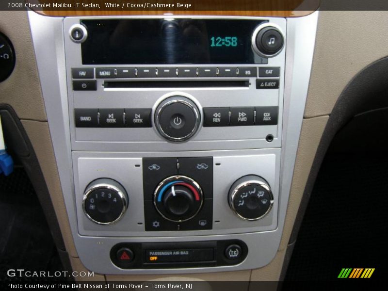 White / Cocoa/Cashmere Beige 2008 Chevrolet Malibu LT Sedan