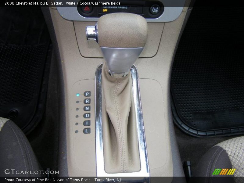 White / Cocoa/Cashmere Beige 2008 Chevrolet Malibu LT Sedan