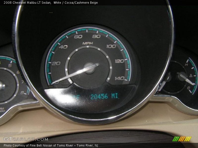 White / Cocoa/Cashmere Beige 2008 Chevrolet Malibu LT Sedan