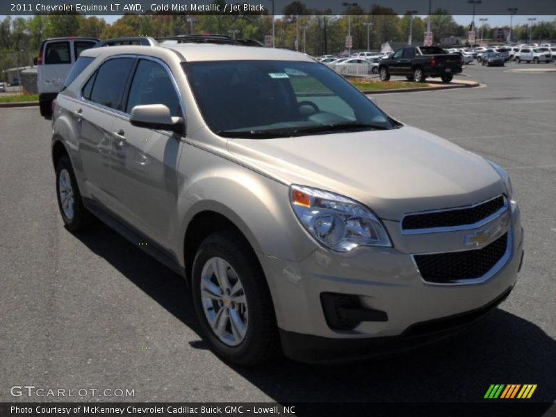 Gold Mist Metallic / Jet Black 2011 Chevrolet Equinox LT AWD