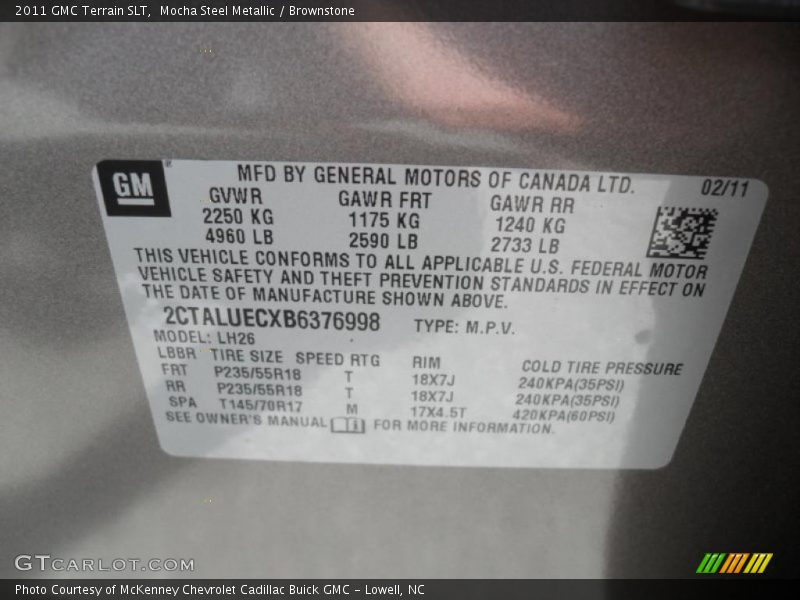 Mocha Steel Metallic / Brownstone 2011 GMC Terrain SLT