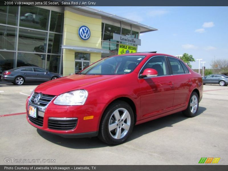 Salsa Red / Art Grey 2008 Volkswagen Jetta SE Sedan