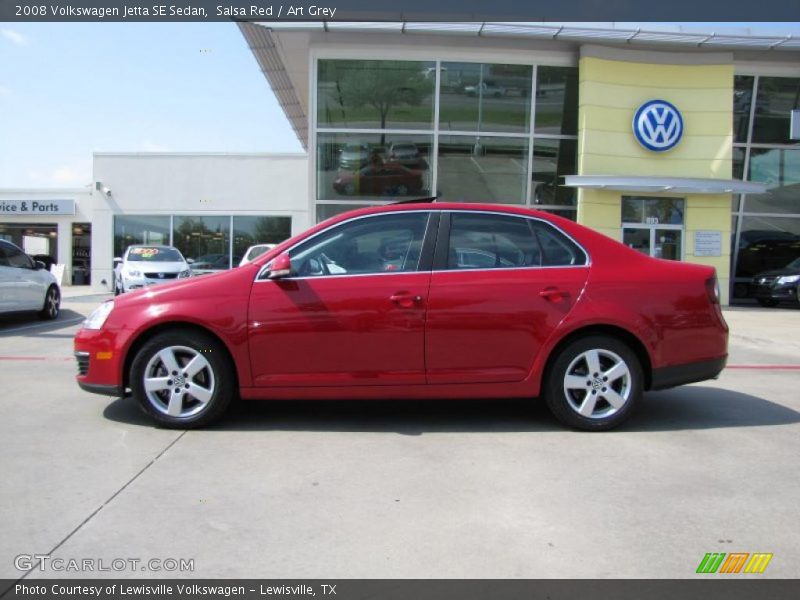 Salsa Red / Art Grey 2008 Volkswagen Jetta SE Sedan