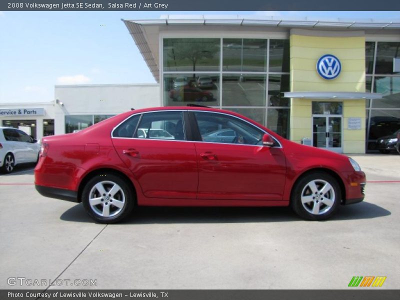 Salsa Red / Art Grey 2008 Volkswagen Jetta SE Sedan