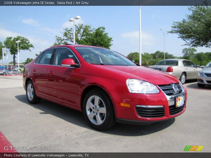 Salsa Red / Art Grey 2008 Volkswagen Jetta SE Sedan