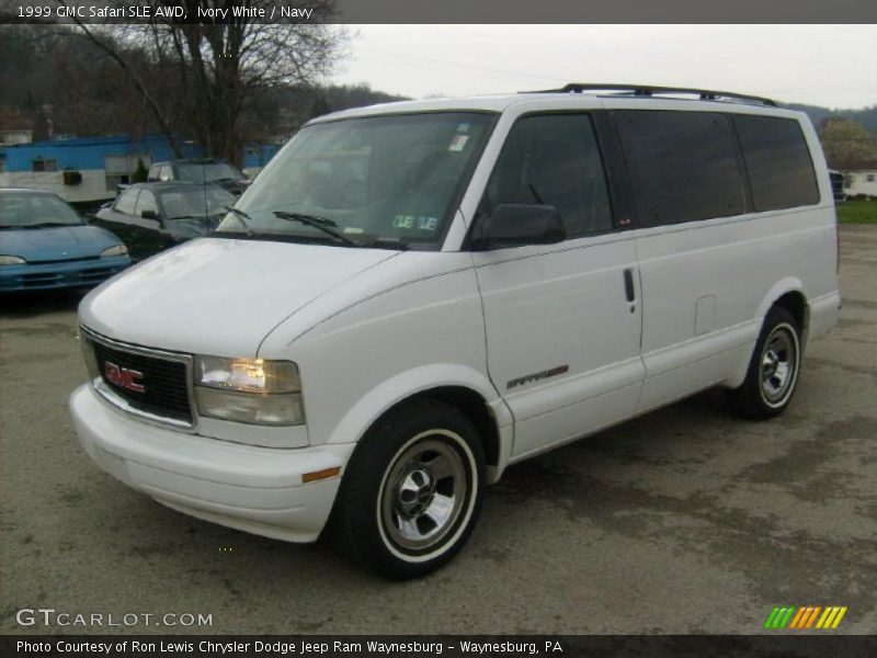 Ivory White / Navy 1999 GMC Safari SLE AWD