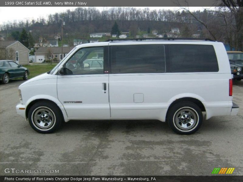 Ivory White / Navy 1999 GMC Safari SLE AWD